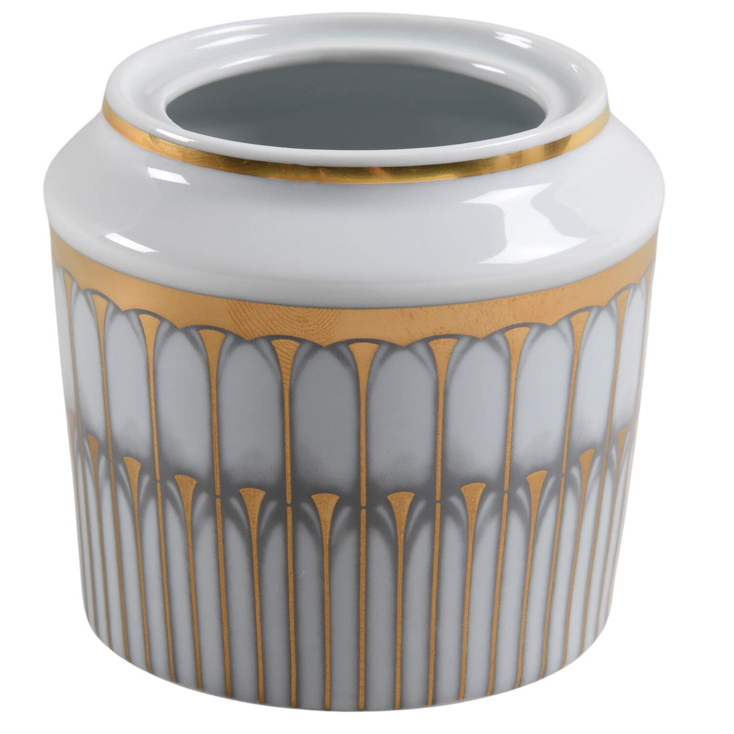 Arcades Grey Gold Sugar Bowl No Lid by Philippe Deshoulieres-1
