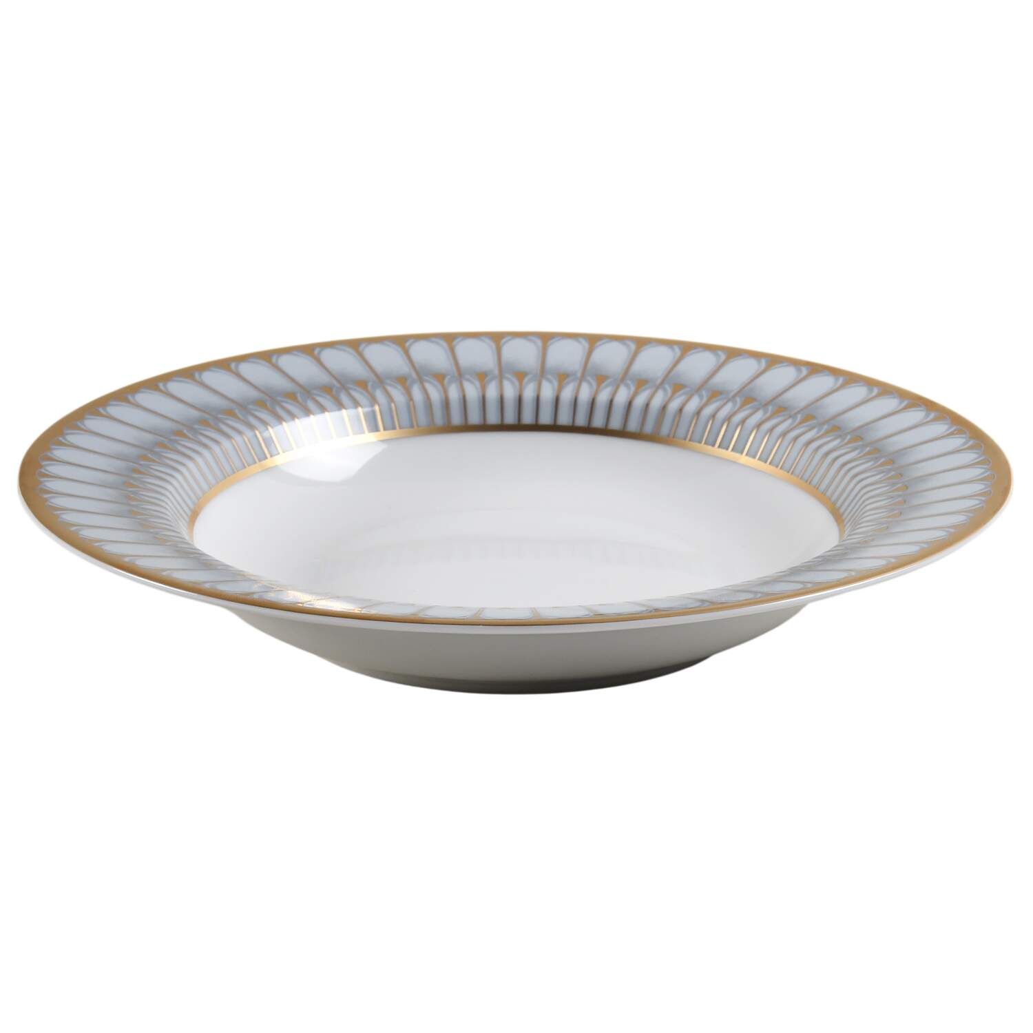Arcades Grey Gold Rim Soup Bowl by Philippe Deshoulieres-1