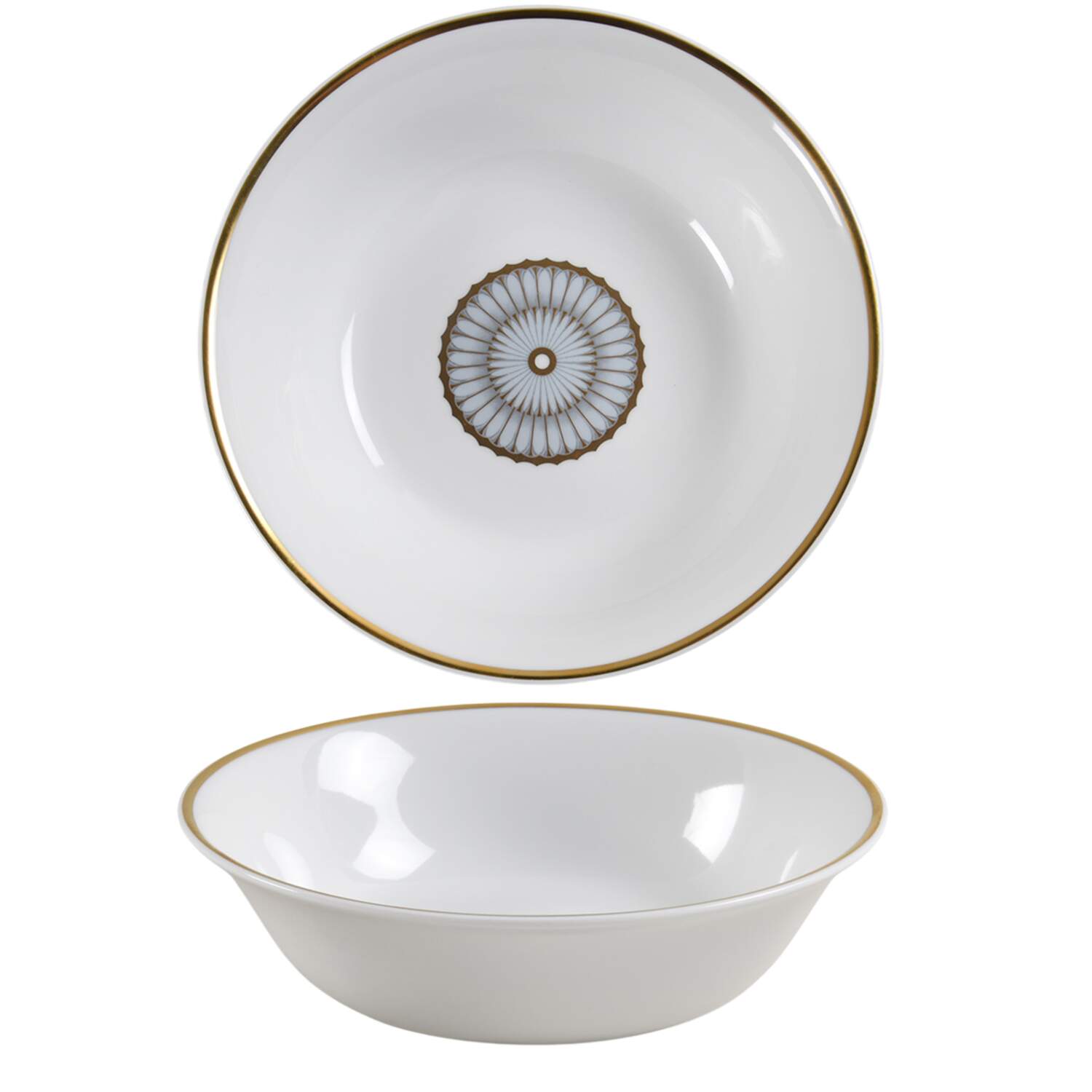 Arcades Grey Gold Deep Soup/Cereal Bowl by Philippe Deshoulieres-1