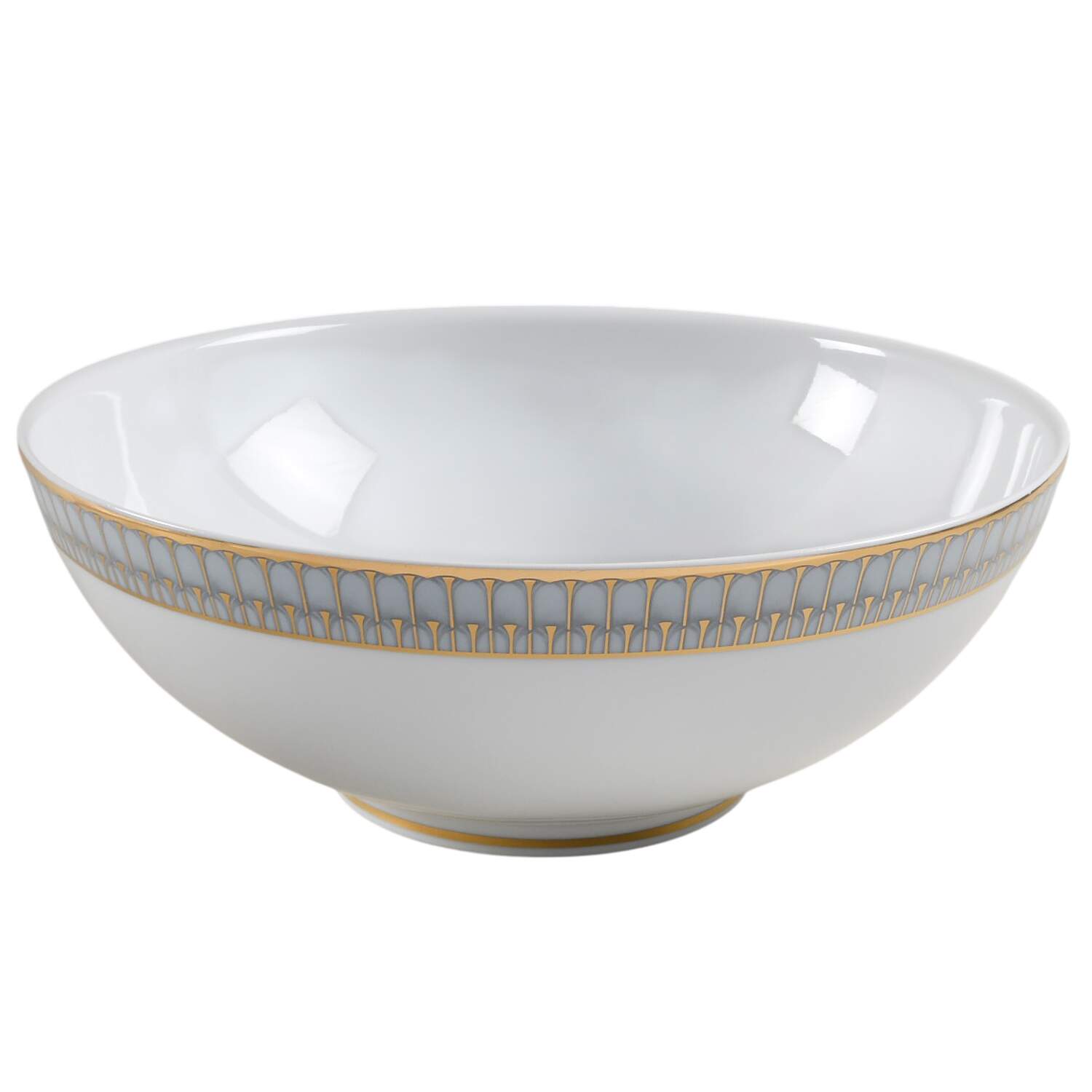 Arcades Grey Gold Large Salad Serving Bowl by Philippe Deshoulieres-1