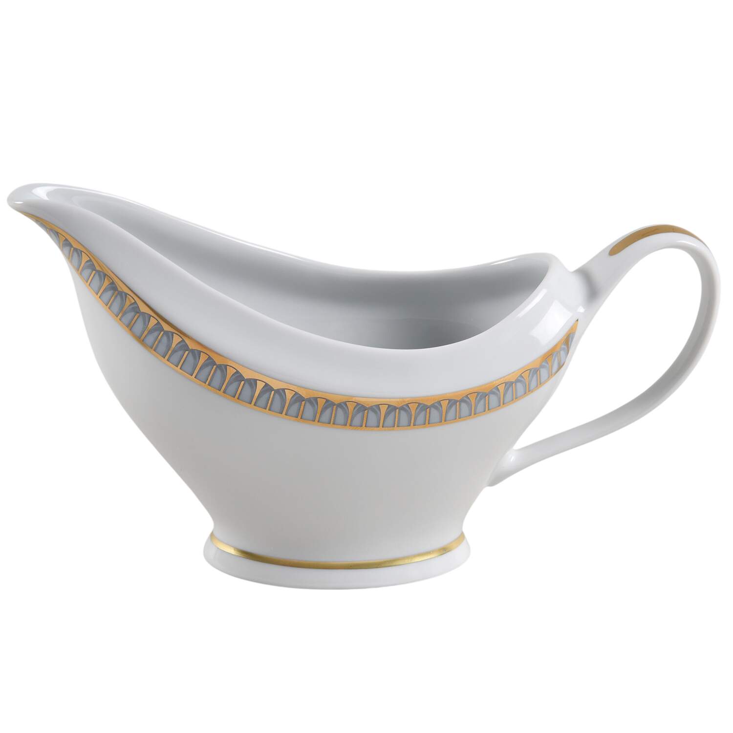 Arcades Grey Gold Gravy Boat by Philippe Deshoulieres-1