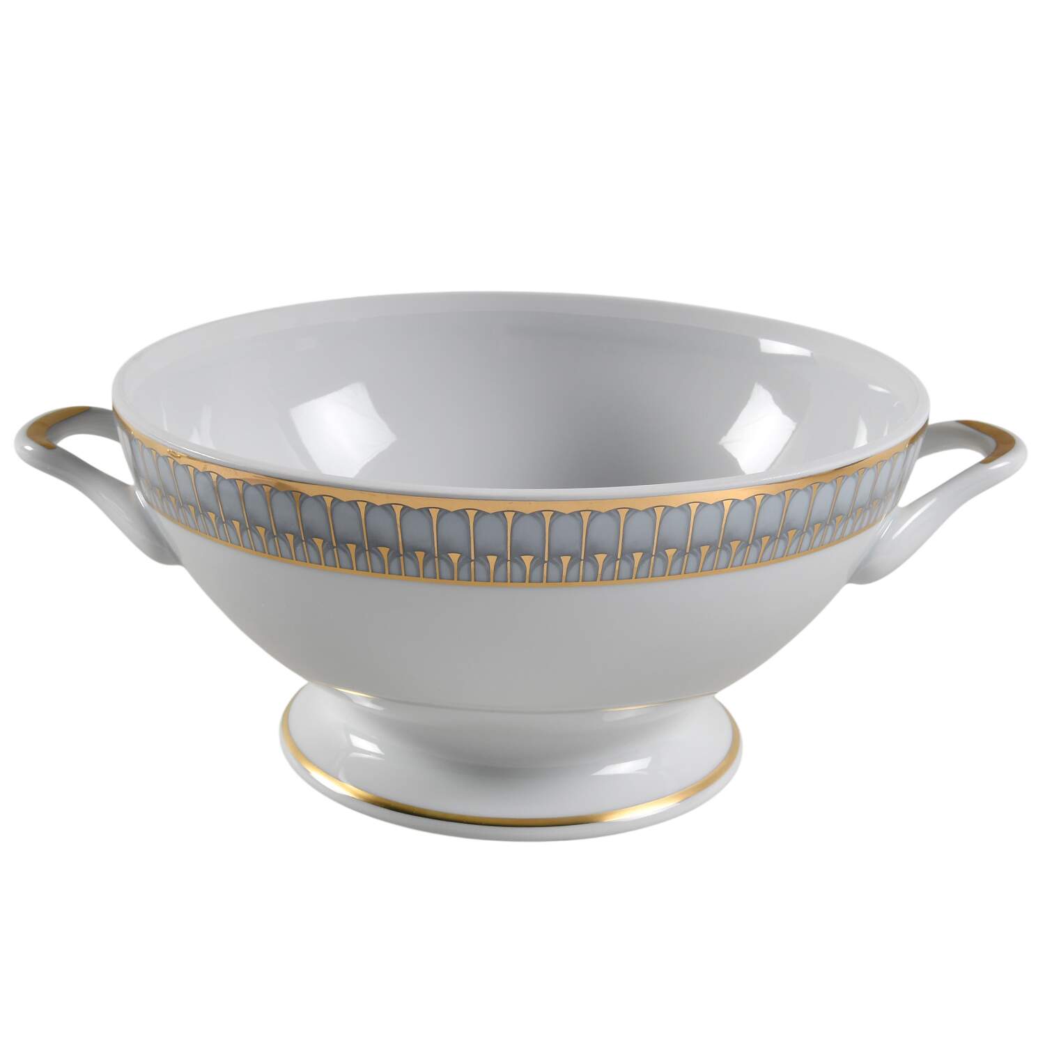 Arcades Grey Gold Tureen No Lid by Philippe Deshoulieres-1