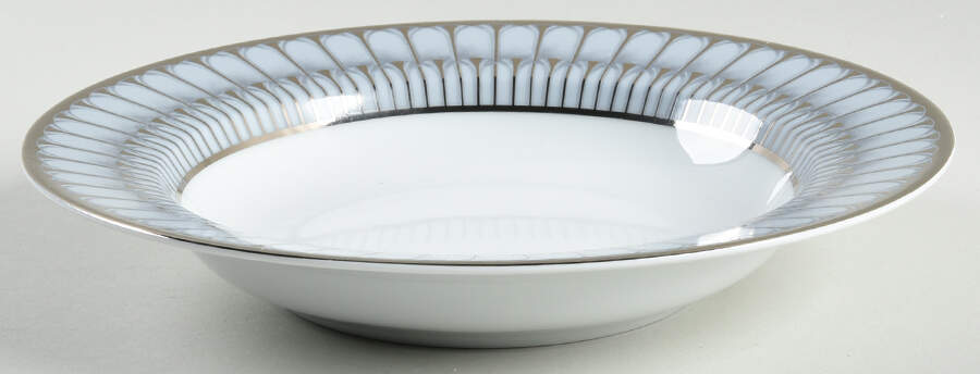 Arcades Grey Platinum Rim Soup Bowl by Philippe Deshoulieres-1