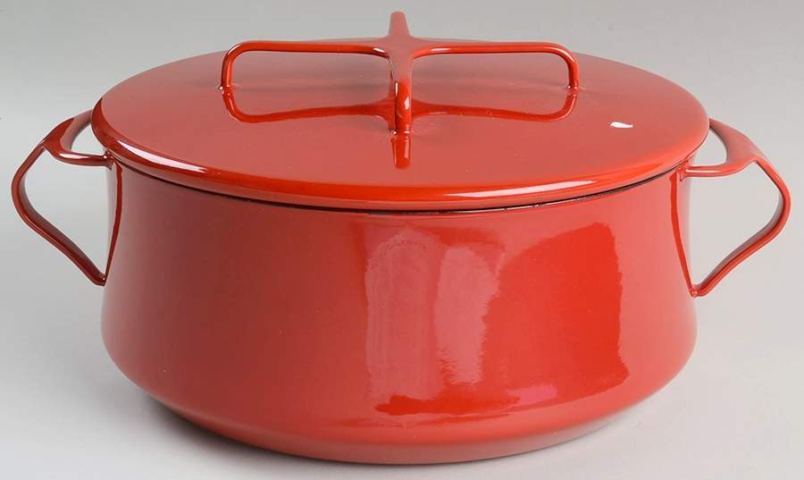 Kobenstyle Chili Red (Newer) 4 Quart Metal Covered Casserole by Dansk-1