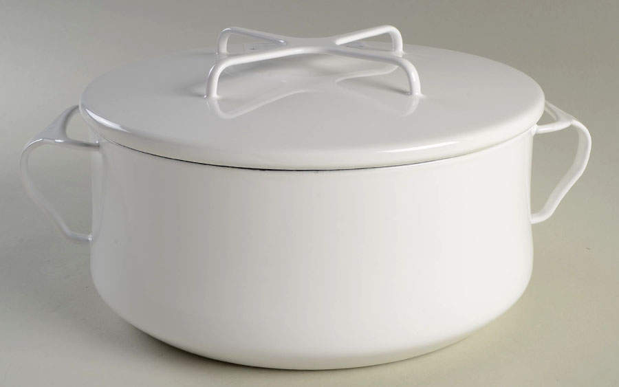 Kobenstyle White (Newer, 2012) 4 Quart Metal Covered Casserole by Dansk-1