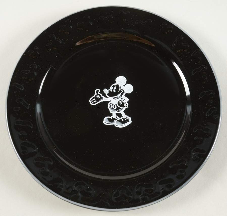 Gourmet Mickey (Black & White) Salad/Dessert Plate by Disney-1