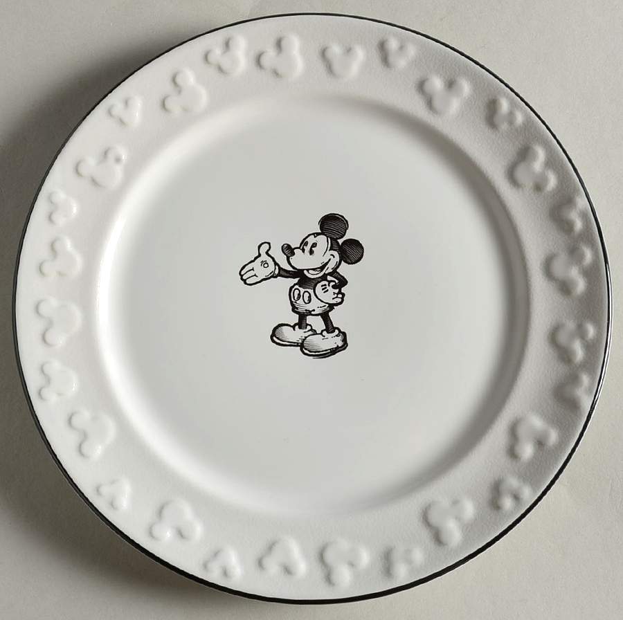 Gourmet Mickey (Black & White) Salad/Dessert Plate by Disney-1
