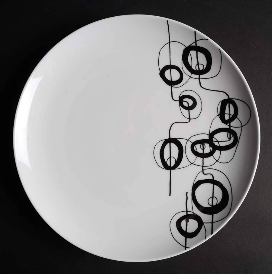 Shake Black Dinner Plate by Dansk-1