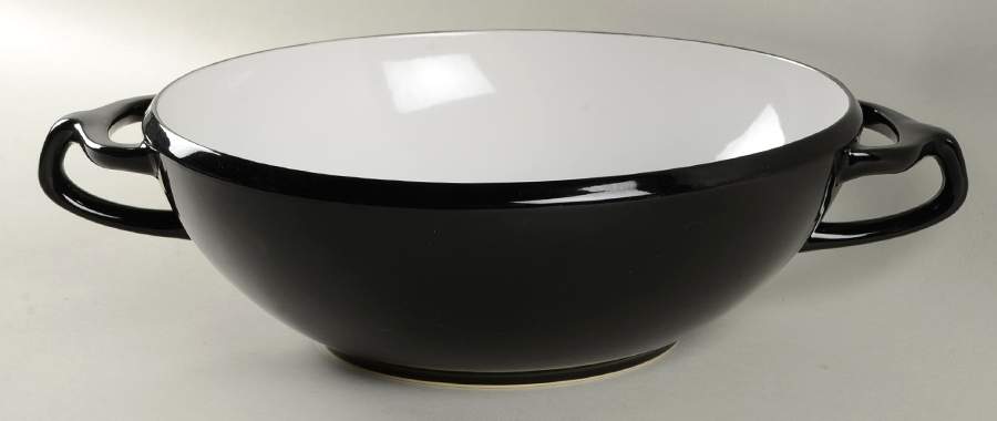 Kobenstyle (Black Outside and Bottom, White Inside 11" Round Serving Bowl by Dansk-1