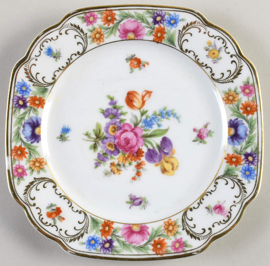DRE140 Square Salad Plate by Dresden (German)-1