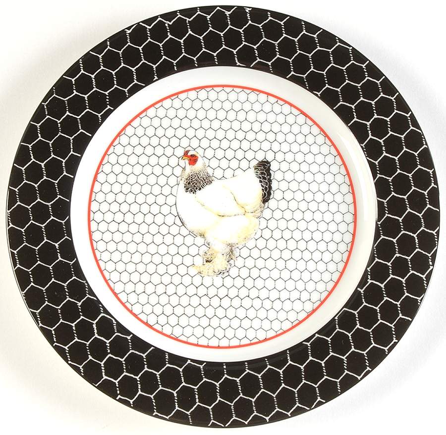 Chicken Coop Salad Plate by Department 56-1