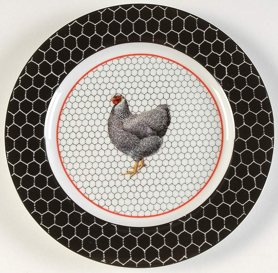 Chicken Coop Salad Plate by Department 56-1