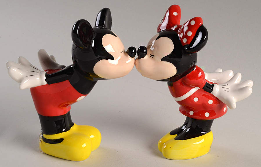 All Over Mickey & Minnie Figural Salt and Pepper by Zrike-1