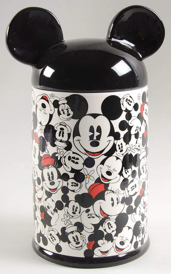 All Over Mickey & Minnie Cookie Jar & Lid by Zrike-1