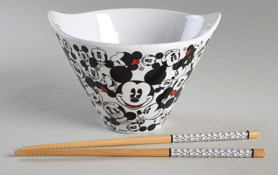 All Over Mickey & Minnie Noodle Bowl & Chopsticks Set by Zrike-1