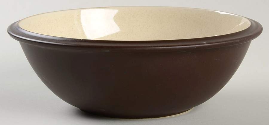 Santiago Beige Glossy (Brown Back) Coupe Cereal Bowl by Dansk-1