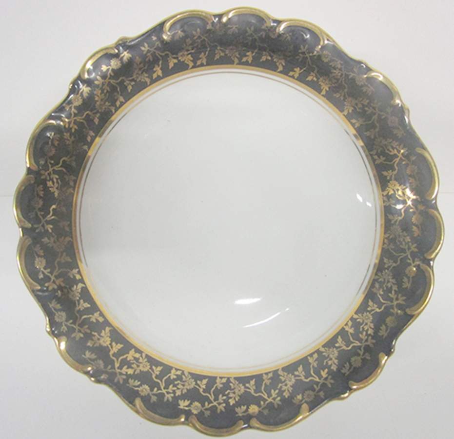 DRE88 Black Salad Plate by Dresden (German)-1