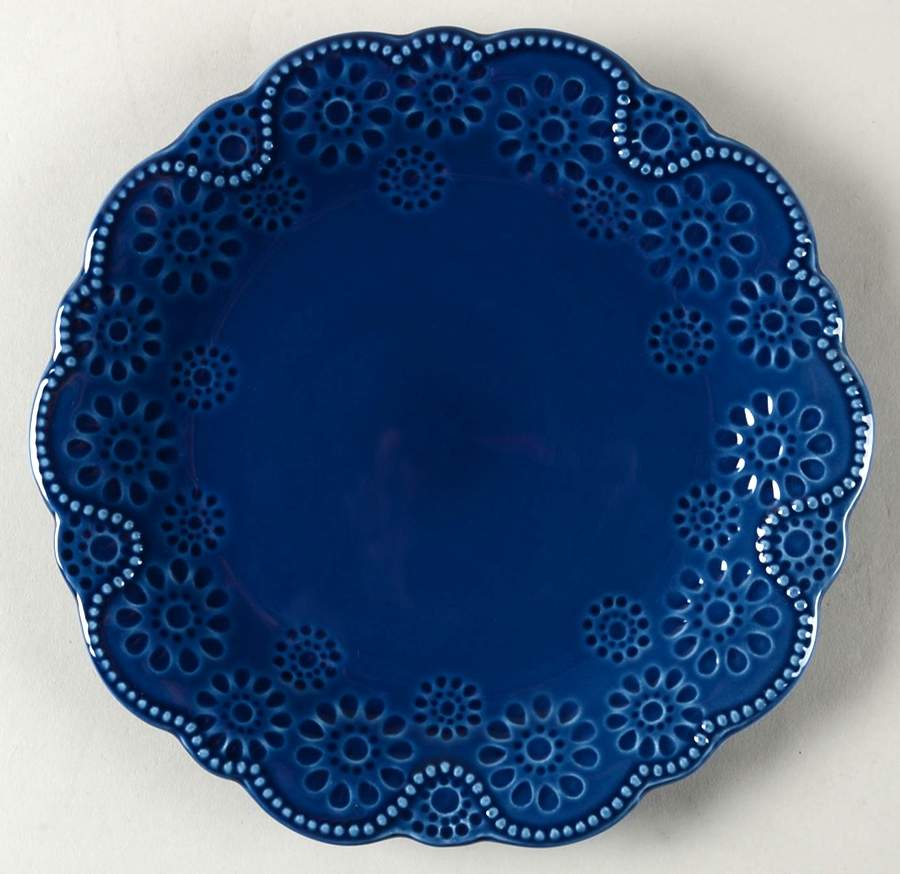 Tatiana Cobalt Blue Salad/Dessert Plate by David Tutera-1