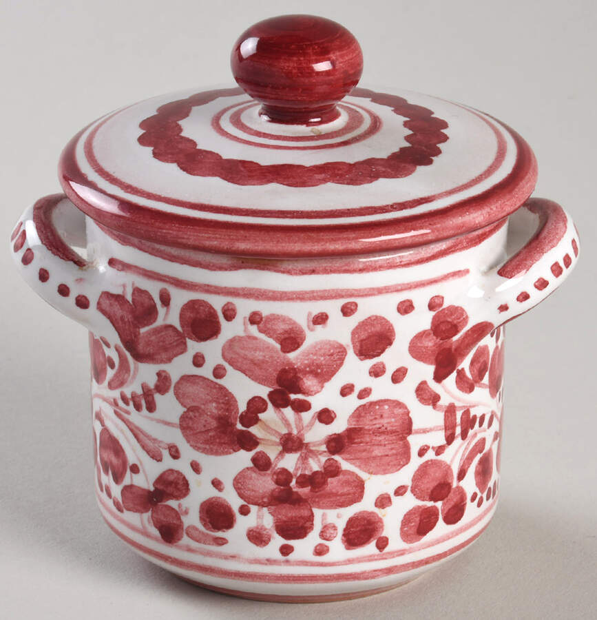DER88 Mini Sugar Bowl & Lid by Deruta (Italy)-1
