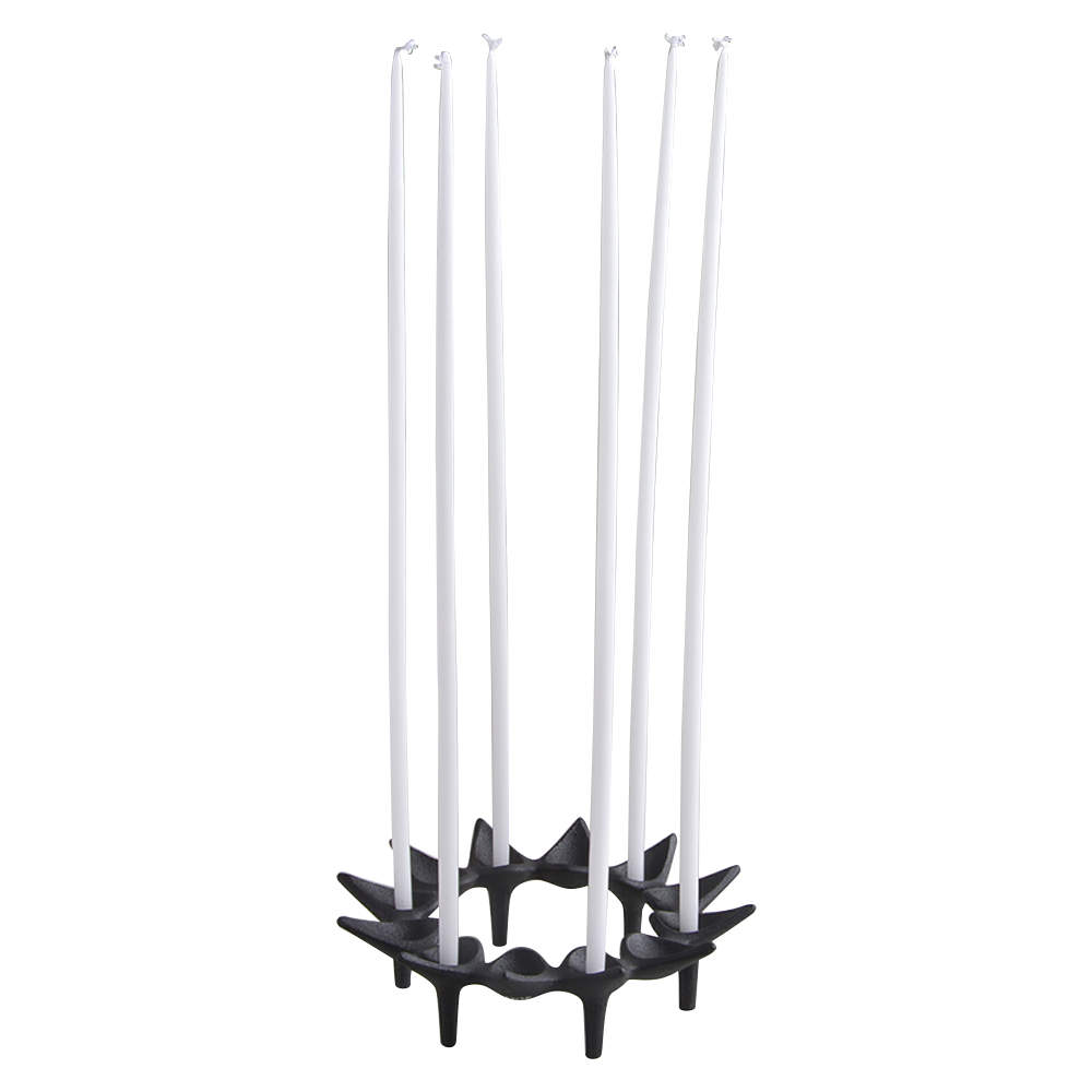 Design with Light Six Light Metal Candlestick with Tapers by Dansk-1