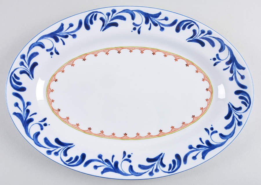 Northern Indigo 14" Oval Serving Platter by Dansk-1