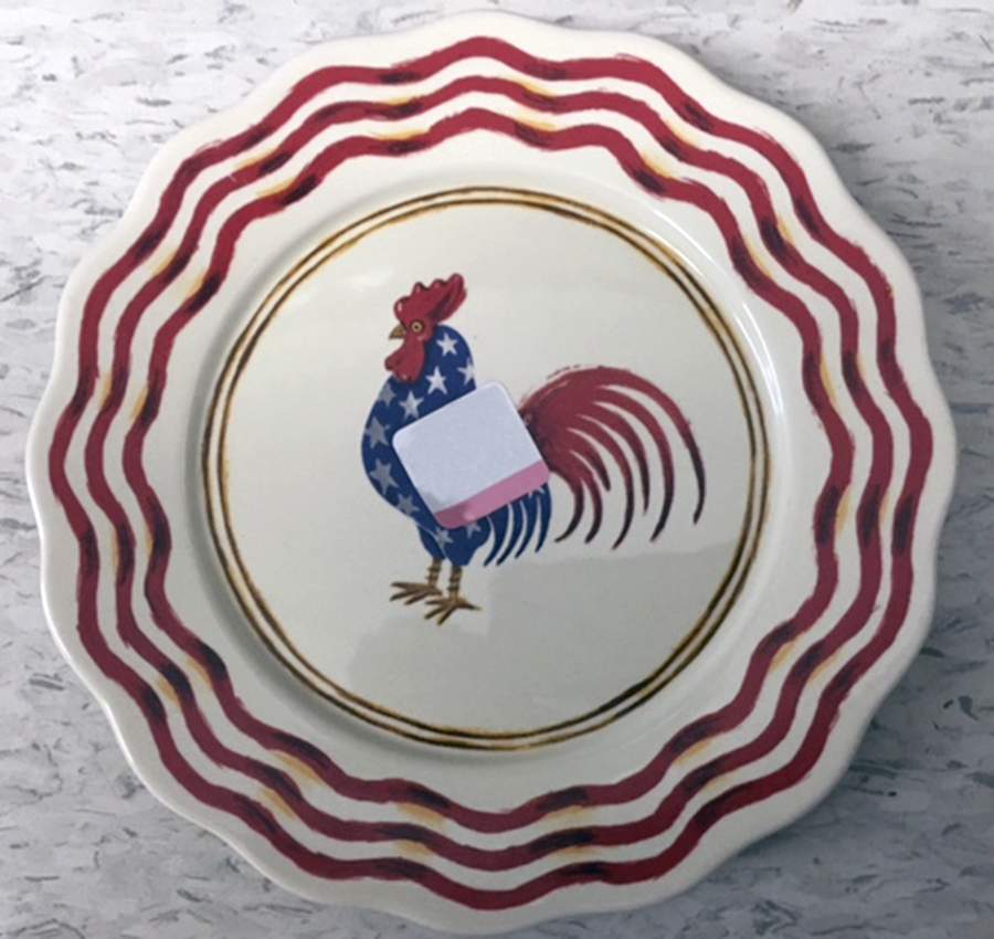 American Rooster Dinner Plate by Department 56-1