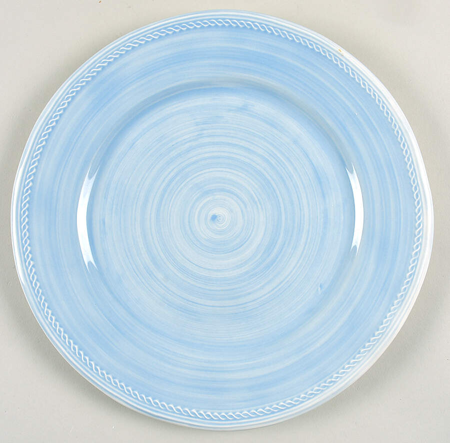 Rope Embossed Light Blue Dinner Plate by Daniel Cremieux-1