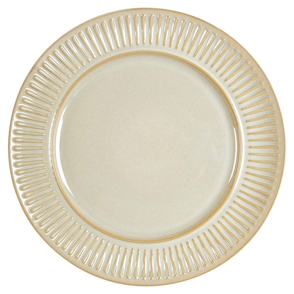 Flamestone Cream Dinner Plate by Dansk-1