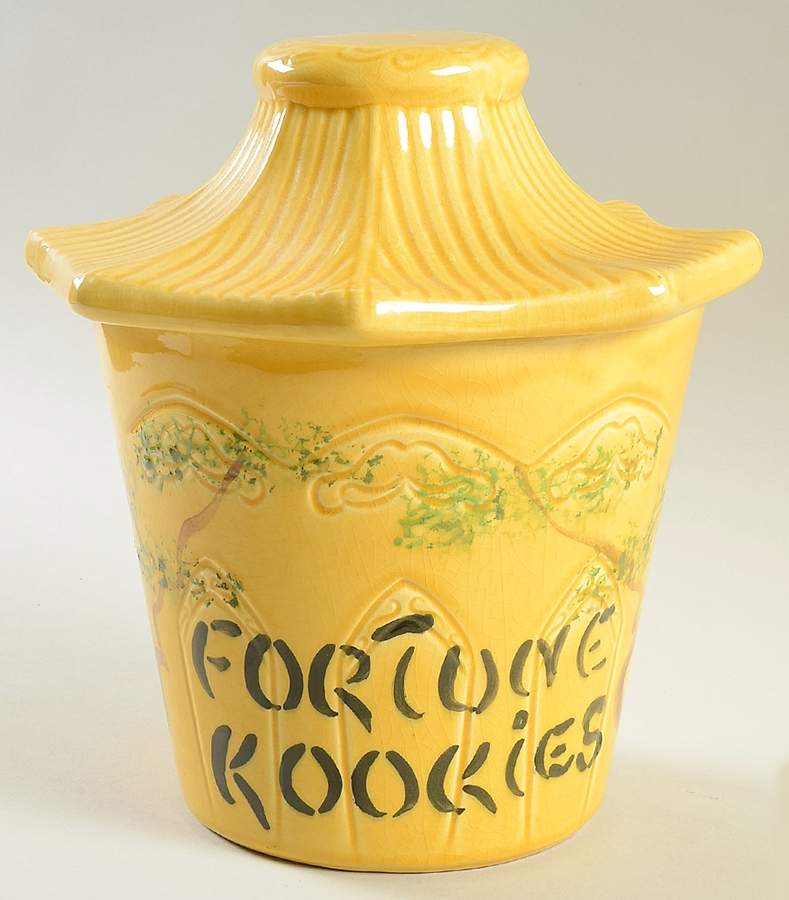 Pagoda Fortune Cookie Jar & Lid by Deforest of California-1