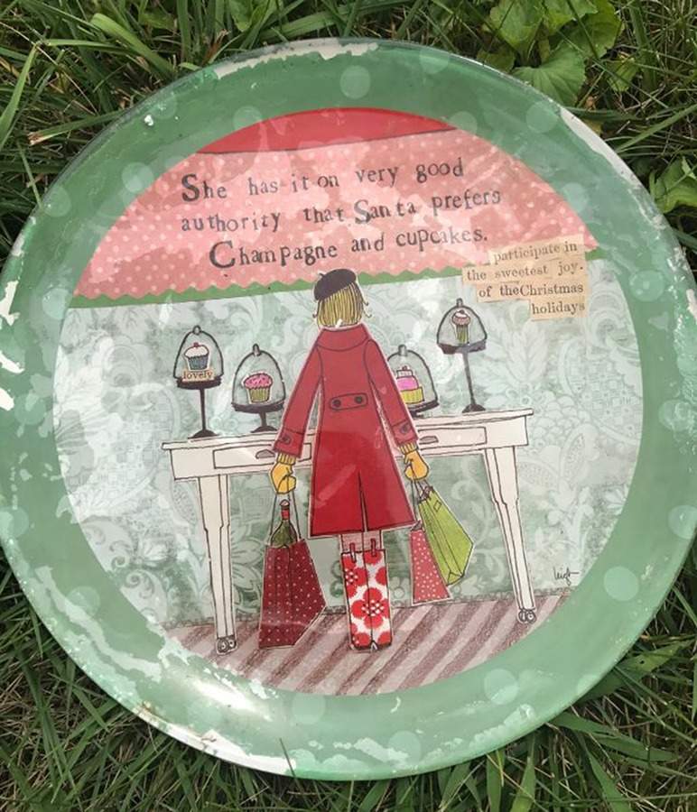 Curly Girl Christmas Salad Plate by Demdaco-1