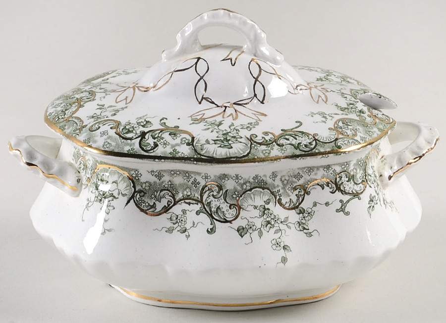 Recherche Green Sauce Boat & Lid by Dunn Bennett-1