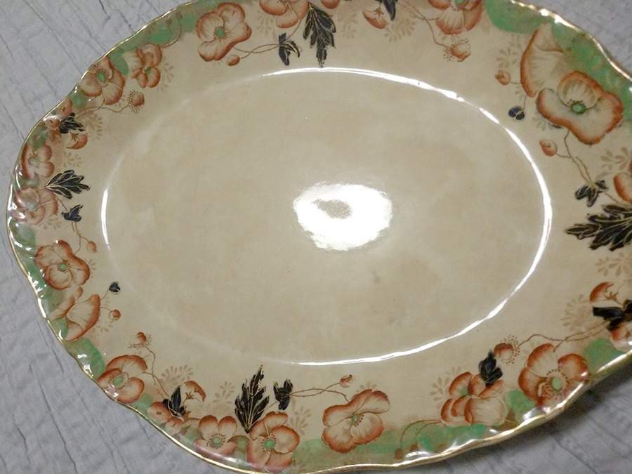 Stratford Green 12" Oval Serving Platter by Dunn Bennett-1