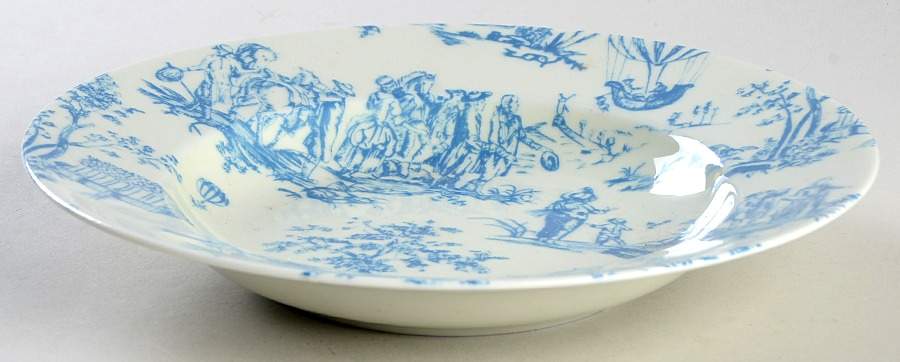 Heloise Blue Rim Soup Bowl by Yves Deshoulieres-1