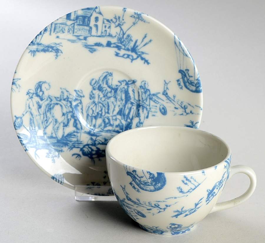 Heloise Blue Flat Cup & Saucer Set by Yves Deshoulieres-1