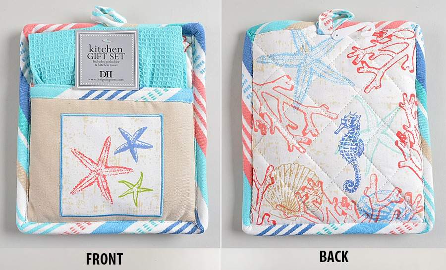 Table Linens & Accessories Cloth Dish Towel & Potholder Set by Design Imports-1