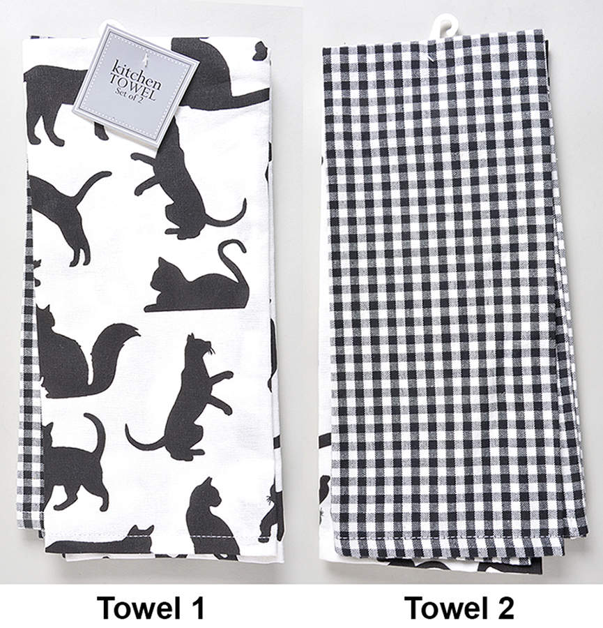 Table Linens & Accessories Cloth Dish Towel - Set of 2 (Motif 1 & 3) by Design Imports-1