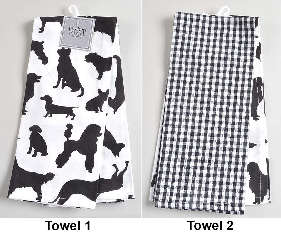 Table Linens & Accessories Cloth Dish Towel  - Set of 2 (Motif 1 & 2) by Design Imports-1