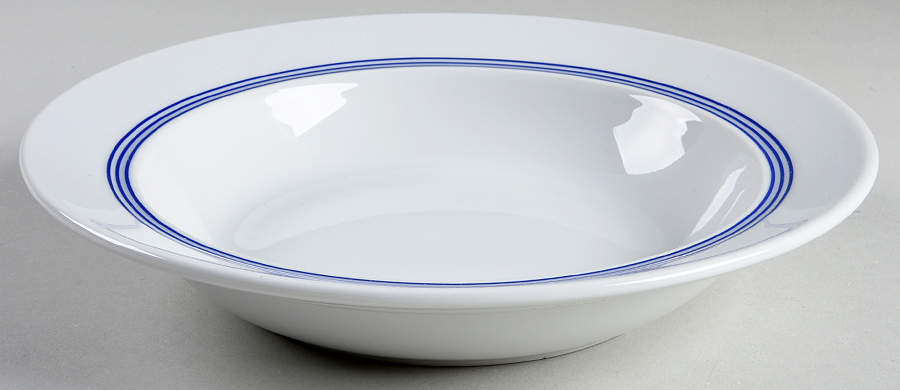 Cafe Blanc Stripe Rim Soup Bowl by Dansk-1