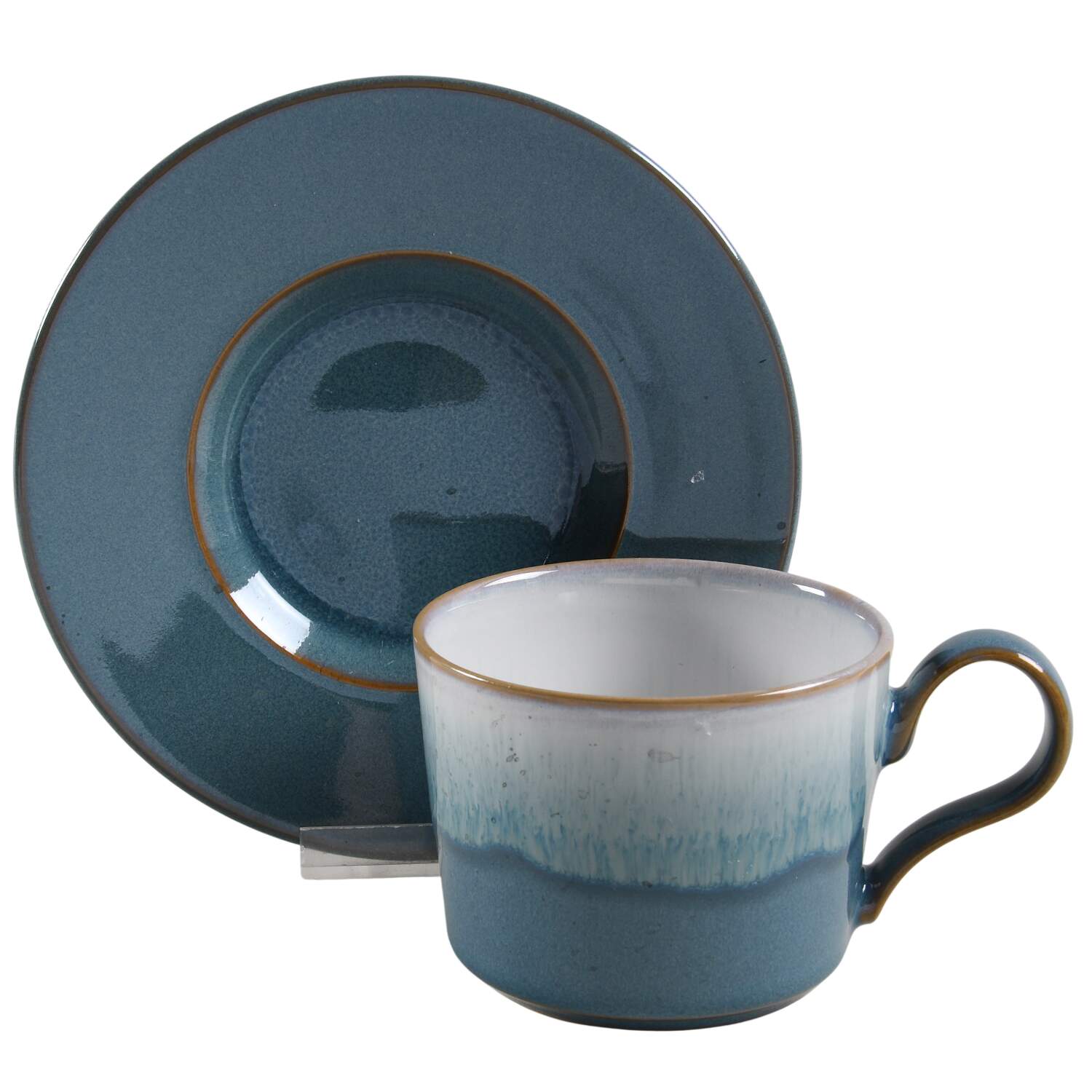 Azure Haze Flat Cup & Saucer Set by Denby-Langley-1