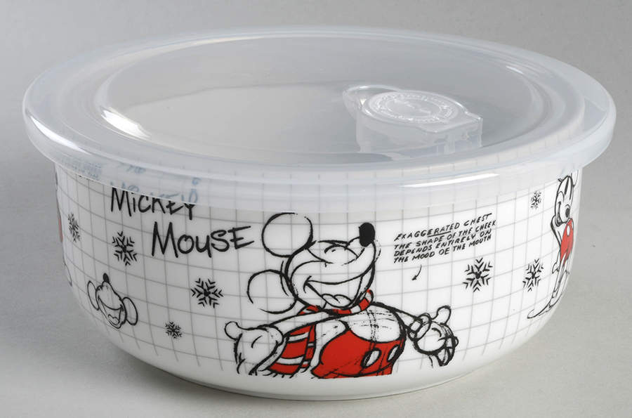 Christmas Sketchbook 32 Oz Round Plastic Microwave Bowl w/Vent Lid by Zrike-1