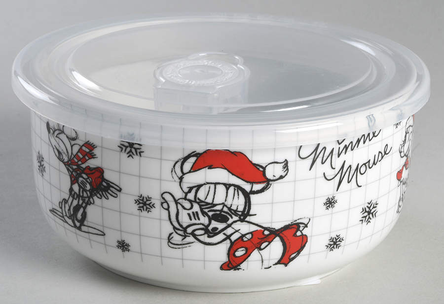 Christmas Sketchbook 26 Oz Round Plastic Microwave Bowl & Vented Lid by Zrike-1