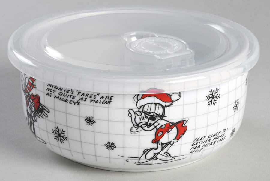 Christmas Sketchbook 16 Oz Round Plastic Microwave Bowl w/Vent Lid by Zrike-1