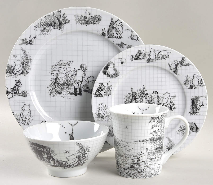 Winnie the Pooh Sketchbook 4 Piece Place Setting by Zrike-1