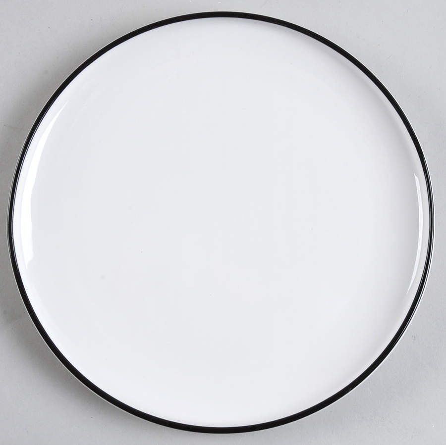 Kobenstyle II (Black Trim, White Body) Salad Plate by Dansk-1