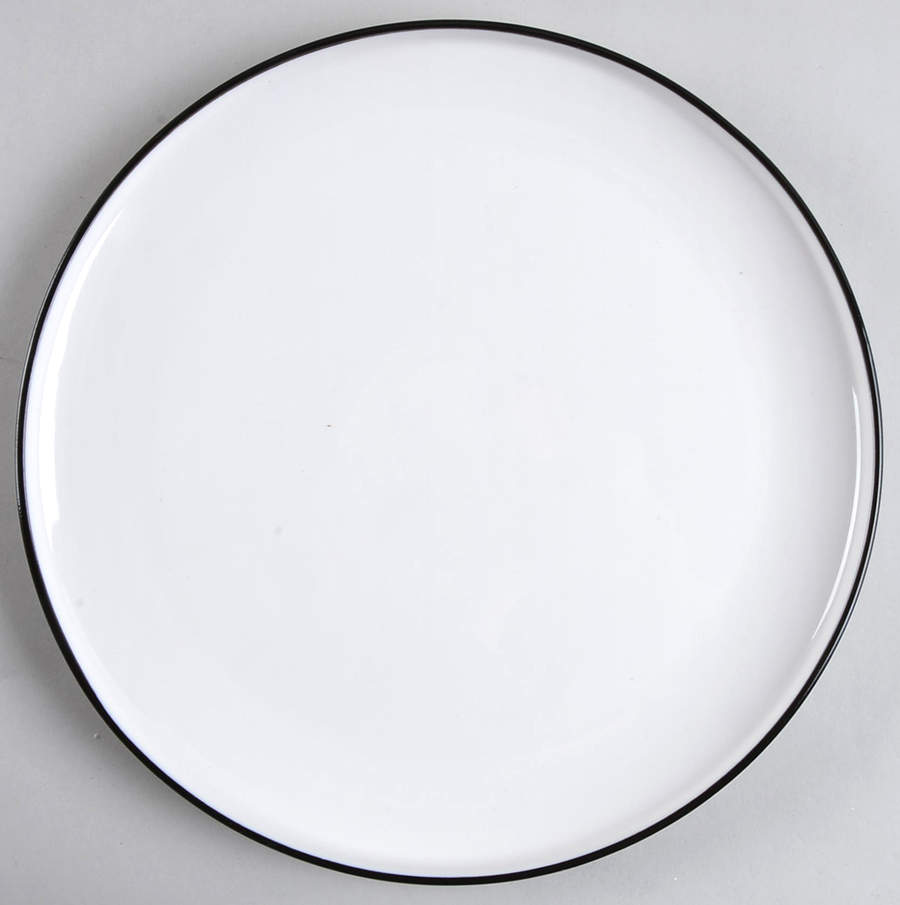 Kobenstyle II (Black Trim, White Body) Dinner Plate by Dansk-1