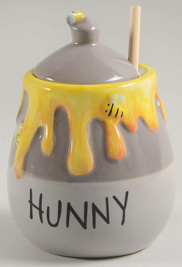 Winnie the Pooh (Figural) Honey Pot with Lid and Spoon/Dipper by Zrike-1