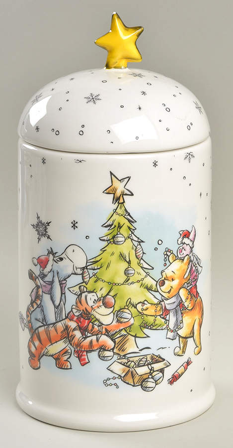 Pooh Christmas Cookie Jar & Lid by Zrike-1