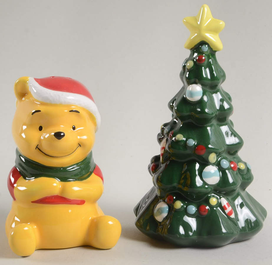 Pooh Christmas Figural Salt & Pepper Set by Zrike-1