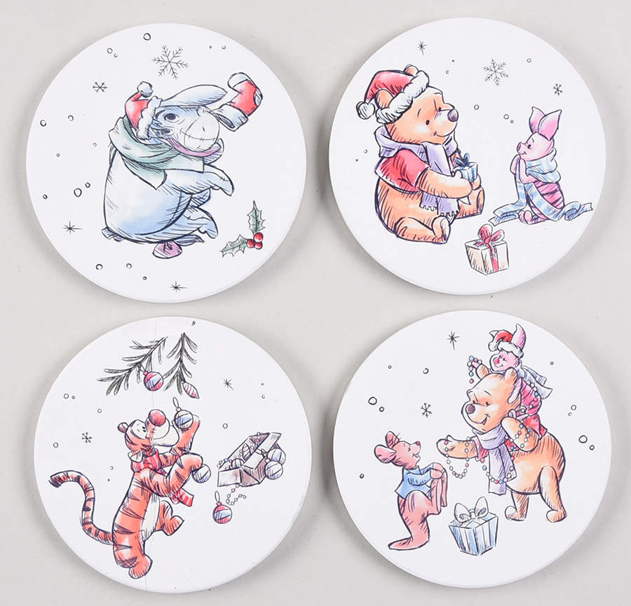 Pooh Christmas Coaster - Set of 4 Motifs by Zrike-1