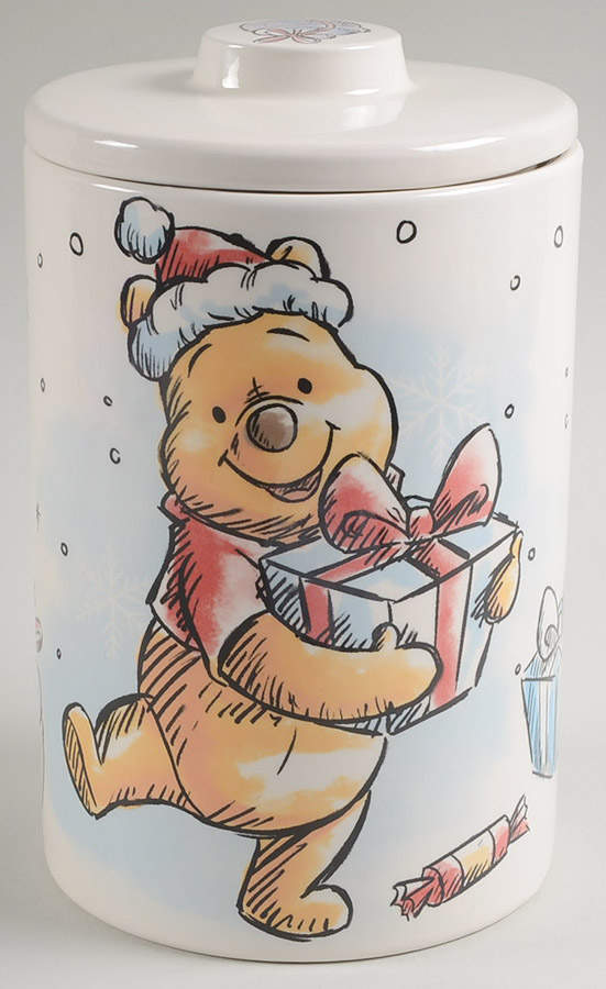 Pooh Christmas Cookie Jar & Lid by Zrike-1
